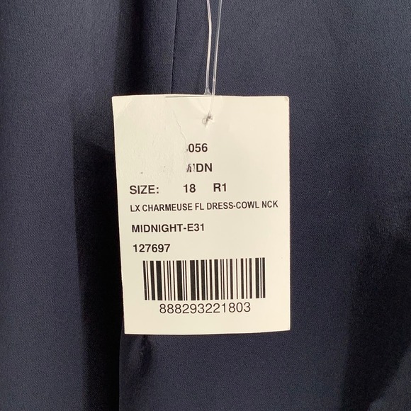 NEW! Dessy Collection Size 18 Lux Charmeuse Slip Dress Midnight $231 msrp I20-14 - Picture 10 of 11